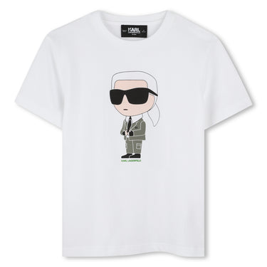 Playera KARL LAGERFELD para niño y adolescentes print Karl blanca